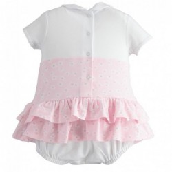 Pagliaccetto effetto scamiciato iDo in cotone stretch variante colore unico per neonata da 1 a 6 mesi