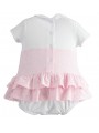 Pagliaccetto effetto scamiciato iDo in cotone stretch variante colore unico per neonata da 1 a 6 mesi