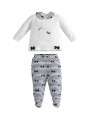 Tutina due pezzi iDO con piedino in cotone variante colore unico per neonata 1-3 mesi