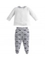 Tutina due pezzi iDO con piedino in cotone variante colore unico per neonata 1-3 mesi