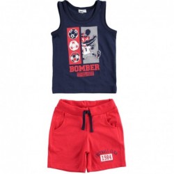 Completo canotta e pantaloncino iDo in jersey 100% cotone in quattro varianti colore per bambino da 6 mesi a 7 anni