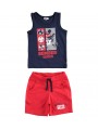 Completo canotta e pantaloncino iDo in jersey 100% cotone in quattro varianti colore per bambino da 6 mesi a 7 anni