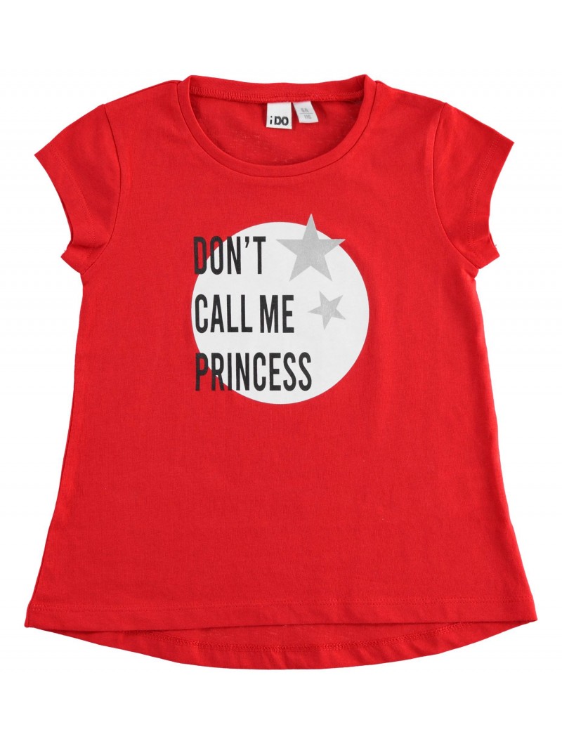 T-shirt manica corta iDO 100% cotone variante colore unico per ragazza da 8 a 16 anni