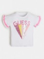 T-shirt manica corta Guess in cotone organico variante colore unico per bambina da 3 mesi a 7 anni