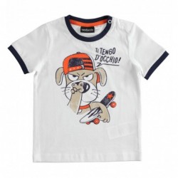 T-shirt manica corta Sarabanda in jersey di cotone variante colore unico per bambino da 9 mesi a 7 anni