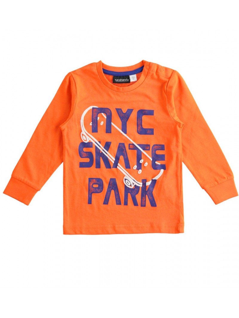 Maglia girocollo Sarabanda in cotone in tre varianti colore per bambino da 9 mesi a 7 anni