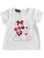 T-shirt manica corta Sarabanda in jersey di cotone variante colore unico per bambina da 9 mesi a 7 anni