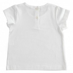 T-shirt manica corta Sarabanda in jersey di cotone variante colore unico per bambina da 9 mesi a 7 anni