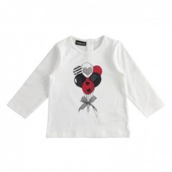 Maglia girocollo Sarabanda in jersey di cotone variante colore unico per bambina da 9 mesi a 7 anni