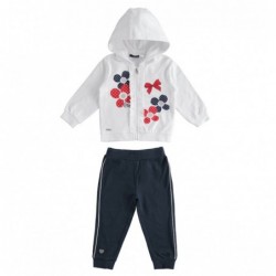 Tuta due pezzi Sarabanda in cotone giacca con zip e cappuccio variante colore unico per bambina da 9 mesi a 7 anni