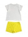 Completo t-shirt e shorts Sarabanda in cotone stretch variante colore unico per ragazza da 8 a 16 anni