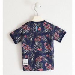 T-shirt manica corta Sarabanda “interpreta 500” in jersey stretch cotone organico variante colore unico per bambino da 9 mesi a 