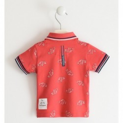 Polo manica corta Sarabanda “interpreta 500” in cotone organico stretch variante colore unico per bambino da 9 mesi a 7 anni
