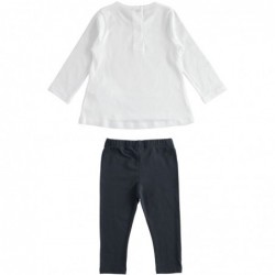 Completo iDo maxi maglia e leggings in jersey di cotone variante colore unico per bambina da 9 mesi a 7 anni