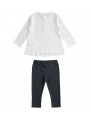 Completo iDo maxi maglia e leggings in jersey di cotone variante colore unico per bambina da 9 mesi a 7 anni
