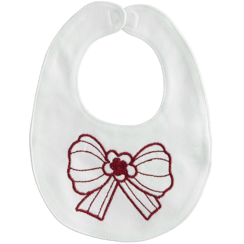 Bavaglio Minibanda con ricamo in caldo cotone variante colore unico per neonata Bavaglio Minibanda con ricamo in caldo cotone variante colore unico per neonata