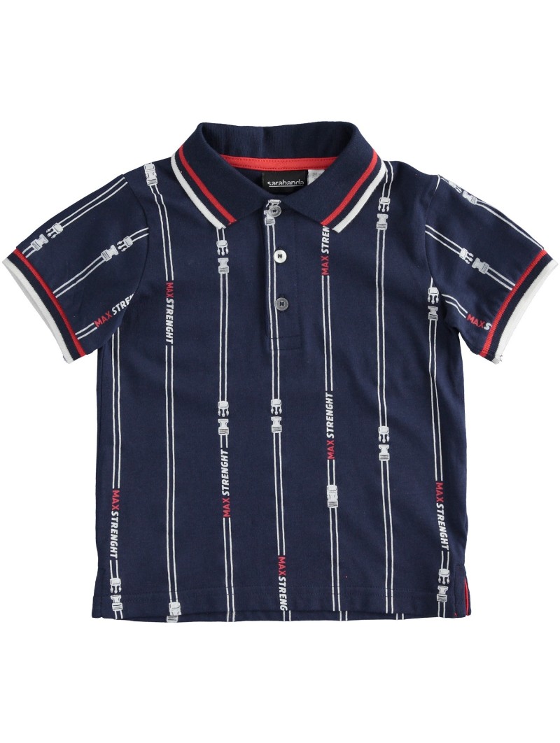 Polo manica corta Sarabanda in jersey di cotone variante colore unico per bambino da 9 mesi a 7 anni