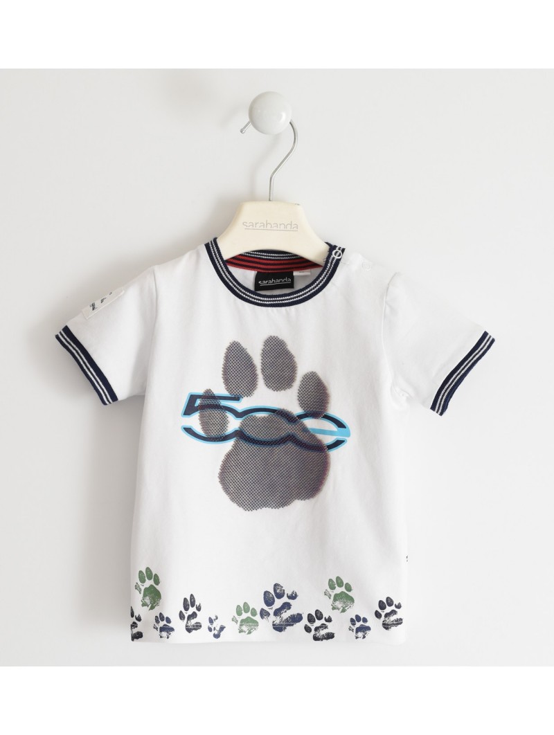 T-shirt manica corta Sarabanda interpreta 500 in cotone organico variante colore unico per bambino da 9 mesi a 7 anni