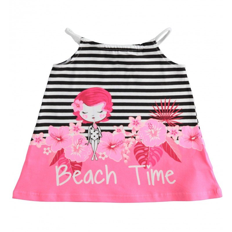 Abito da spiaggia iDo in jersey di cotone stretch variante colore unico per bambina da 9 mesi a 7 anni