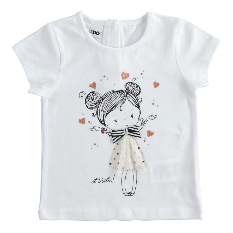 T-shirt manica corta iDo in jersey 100% cotone variante colore unico per bambina da 9 mesi a 7 anni T-shirt manica corta iDo in jersey 100% cotone variante colore unico per bambina da 9 mesi a 7 anni