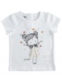 T-shirt manica corta iDo in jersey 100% cotone variante colore unico per bambina da 9 mesi a 7 anni