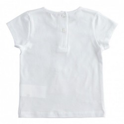 T-shirt manica corta iDo in jersey 100% cotone variante colore unico per bambina da 9 mesi a 7 anni