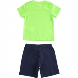 Completo t-shirt e pantaloncino iDo in jersey di cotone in due varianti colore per bambino da 9 mesi a 7 anni