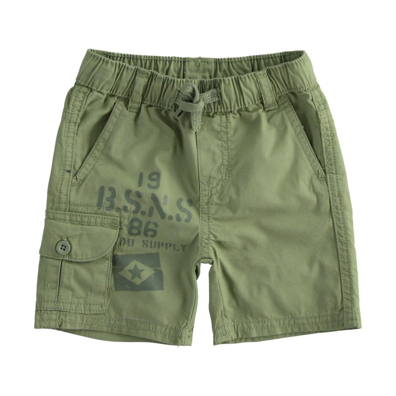 Morbido bermuda iDo in popeline di cotone stretch variante colore unico per bambino da 9 mesi a 7 anni Morbido bermuda iDo in popeline di cotone stretch variante colore unico per bambino da 9 mesi a 7 anni