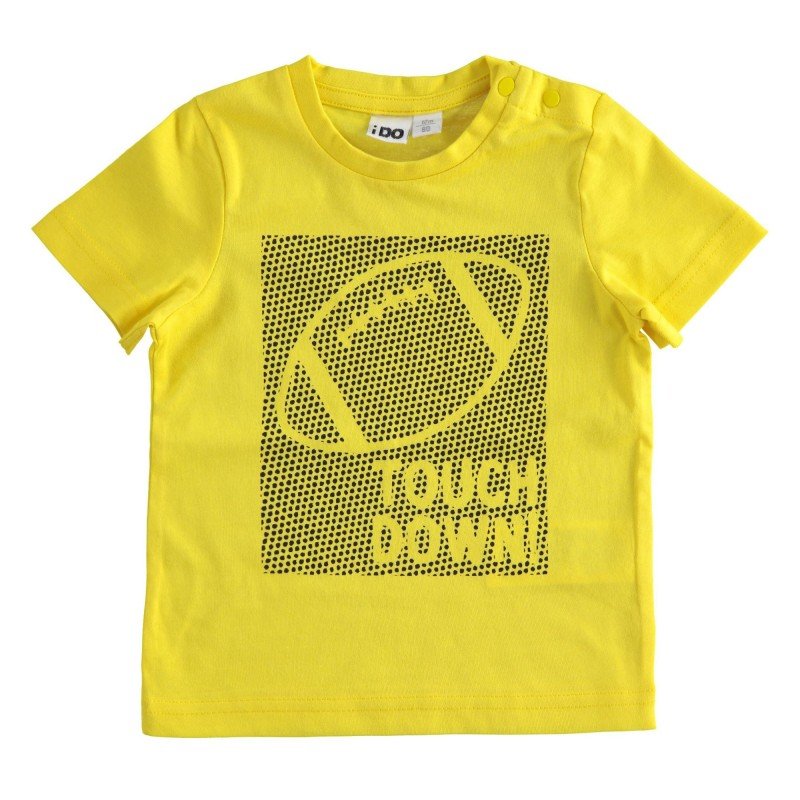 T-shirt manica corta iDo in jersey 100% cotone variante colore unico per bambino da 9 mesi a 7 anni