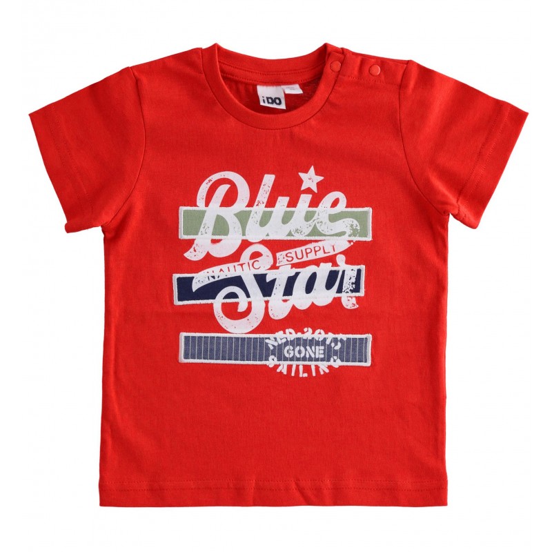 T-shirt manica corta iDo in jersey di cotone variante colore unico per bambino da 9 mesi a 7 anni