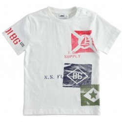 T-shirt manica corta iDo in jersey 100% cotone variante colore unico per bambino da 9 a 24 mesi