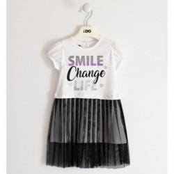 Abito iDo in jersey stretch variante colore unico per bambina da 3 a 7 anni