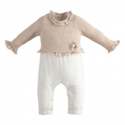 Tutina intera Minibanda in tricot senza piedini variante colore unico per neonata 1-3 mesi