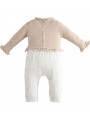 Tutina intera Minibanda in tricot senza piedini variante colore unico per neonata 1-3 mesi
