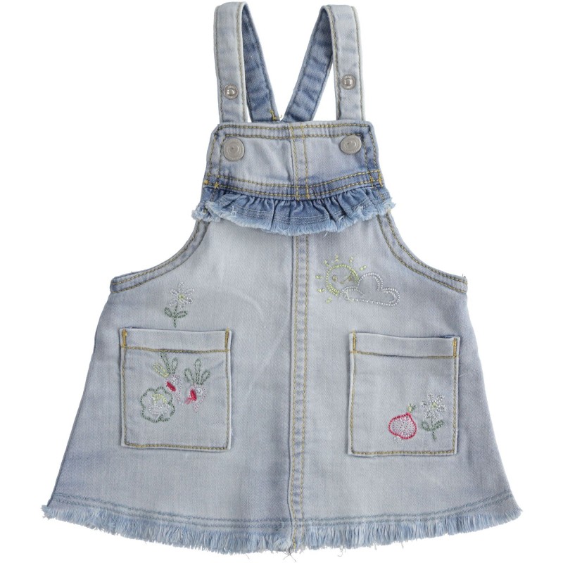 Salopette corta Minibanda in denim variante colore unico per neonata da 3 a 6 mesi Salopette corta Minibanda in denim variante colore unico per neonata da 3 a 6 mesi