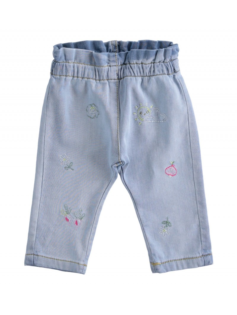 Morbido jeans stretch Minibanda variante colore unico per neonata da 3 a 6 mesi