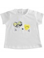 T-shirt manica corta Minibanda 100% cotone variante colore unico per neonata da 3 a 6 mesi