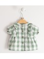 Camicia Minibanda in tela 100% cotone variante colore unico per neonata da 3 a 6 mesi