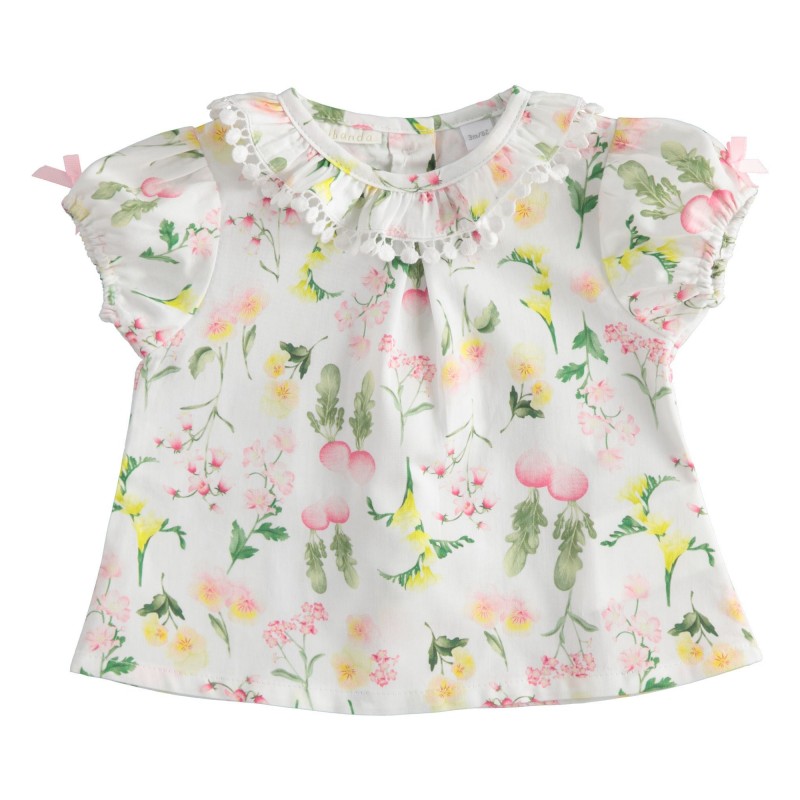 Camicia Minibanda 100% cotone effetto raso variante colore unico per neonata da 3 a 6 mesi Camicia Minibanda 100% cotone effetto raso variante colore unico per neonata da 3 a 6 mesi