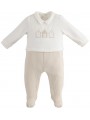 Tutina intera Minibanda con piedino in tricot variante colore unico per neonato 1-3 mesi