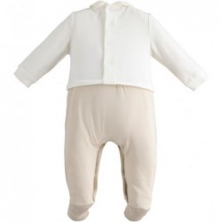 Tutina intera Minibanda con piedino in tricot variante colore unico per neonato 1-3 mesi