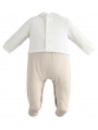 Tutina intera Minibanda con piedino in tricot variante colore unico per neonato 1-3 mesi