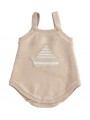 Salopette Minibanda effetto pagliaccetto in tricot 100% cotone variante colore unico per neonato da 1 a 3 mesi