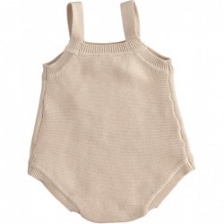 Salopette Minibanda effetto pagliaccetto in tricot 100% cotone variante colore unico per neonato da 1 a 3 mesi