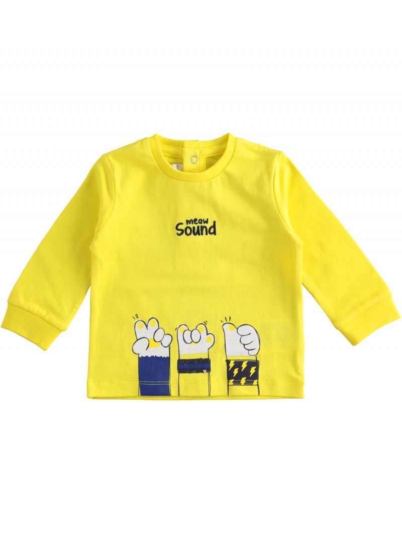 Maglia girocollo Minibanda in cotone variante colore unico per neonato da 3 a 6 mesi