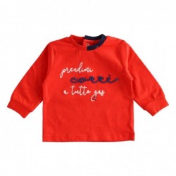 Maglia girocollo Minibanda in jersey di cotone stretch variante colore unico per neonato da 3 a 6 mesi