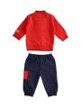 Tuta due pezzi Minibanda 100% cotone, felpa con zip variante colore unico per neonato da 3 a 6 mesi