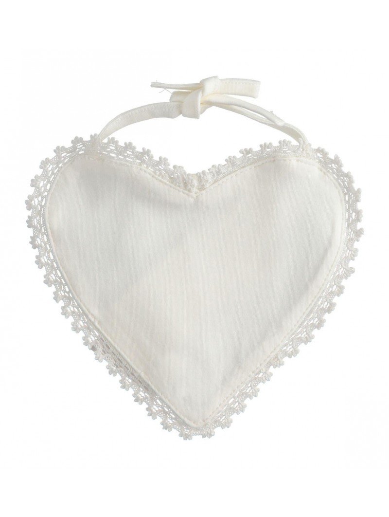 Elegante bavaglio Minibanda a forma di cuore in jersey di cotone elasticizzato variante colore unico per neonata