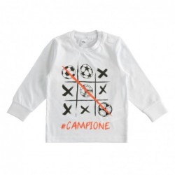 Maglia girocollo iDo in cotone in due varianti colore per bambino da 12 mesi a 7 anni