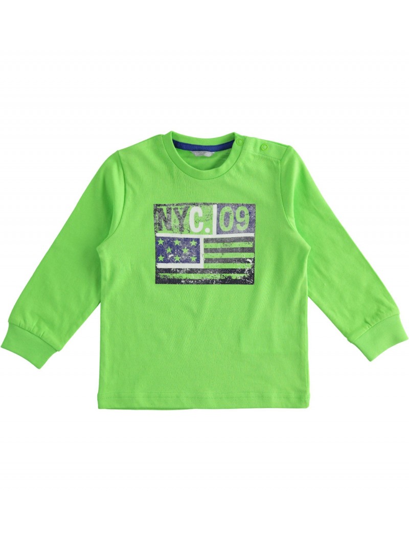 Maglia girocollo Sarabanda in cotone variante colore unico per bambino da 9 mesi a 7 anni